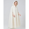 image:imageBEAUTELICATE Hooded Cloak Wedding Cape for Women Bridal Winter Robe Wool Blend Halloween Costume ChristmasIvoryfull Length 50