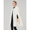 image:imageBEAUTELICATE Hooded Cloak Wedding Cape for Women Bridal Winter Robe Wool Blend Halloween Costume ChristmasIvoryhalf Length 35