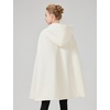 image:imageBEAUTELICATE Hooded Cloak Wedding Cape for Women Bridal Winter Robe Wool Blend Halloween Costume ChristmasIvoryhalf Length 35