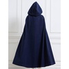 image:imageBEAUTELICATE Hooded Cloak Wedding Cape for Women Bridal Winter Robe Wool Blend Halloween Costume ChristmasNavy Bluefull Length 50