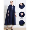 image:imageBEAUTELICATE Hooded Cloak Wedding Cape for Women Bridal Winter Robe Wool Blend Halloween Costume ChristmasNavy Bluefull Length 50