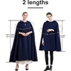 image:imageBEAUTELICATE Hooded Cloak Wedding Cape for Women Bridal Winter Robe Wool Blend Halloween Costume ChristmasNavy Bluehalf Length 35