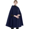 image:imageBEAUTELICATE Hooded Cloak Wedding Cape for Women Bridal Winter Robe Wool Blend Halloween Costume ChristmasNavy Bluehalf Length 35