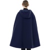 image:imageBEAUTELICATE Hooded Cloak Wedding Cape for Women Bridal Winter Robe Wool Blend Halloween Costume ChristmasNavy Bluehalf Length 35