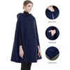 image:imageBEAUTELICATE Hooded Cloak Wedding Cape for Women Bridal Winter Robe Wool Blend Halloween Costume ChristmasNavy Bluehalf Length 35