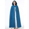 image:imageBEAUTELICATE Hooded Cloak Wedding Cape for Women Bridal Winter Robe Wool Blend Halloween Costume ChristmasTeal Bluefull Length 50