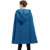 image:imageBEAUTELICATE Hooded Cloak Wedding Cape for Women Bridal Winter Robe Wool Blend Halloween Costume ChristmasTeal Bluehalf Length 35