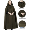 image:imageBEAUTELICATE Hooded Cloak Wedding Cape for Women Bridal Winter Robe Wool Blend Halloween Costume ChristmasVintage Greenfull Length 50