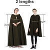 image:imageBEAUTELICATE Hooded Cloak Wedding Cape for Women Bridal Winter Robe Wool Blend Halloween Costume ChristmasVintage Greenfull Length 50