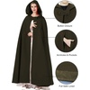 image:imageBEAUTELICATE Hooded Cloak Wedding Cape for Women Bridal Winter Robe Wool Blend Halloween Costume ChristmasVintage Greenfull Length 50