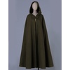 image:imageBEAUTELICATE Hooded Cloak Wedding Cape for Women Bridal Winter Robe Wool Blend Halloween Costume ChristmasVintage Greenfull Length 50