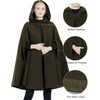 image:imageBEAUTELICATE Hooded Cloak Wedding Cape for Women Bridal Winter Robe Wool Blend Halloween Costume ChristmasVintage Greenhalf Length 35