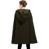 image:imageBEAUTELICATE Hooded Cloak Wedding Cape for Women Bridal Winter Robe Wool Blend Halloween Costume ChristmasVintage Greenhalf Length 35