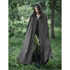 image:imageBEAUTELICATE Renaissance Hooded Cloak Cosplay Medieval Hobbit Halloween Suede Wizard Cape Dark Grey