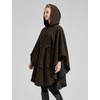 image:imageBEAUTELICATE Women Tweed Hooded Belted Cloak Buttons Closure Sleeveless Satin Lining Wool PonchoBrown