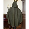 image:imageBEAUTELICATE Women Tweed Hooded Belted Cloak Buttons Closure Sleeveless Satin Lining Wool PonchoMoss Green