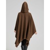 image:imageBEAUTELICATE Women Wool Cloak with Hood Open Front Warm Cardigans Blanket Vintage PonchoBrown