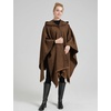 image:imageBEAUTELICATE Women Wool Cloak with Hood Open Front Warm Cardigans Blanket Vintage PonchoBrown