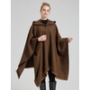 image:imageBEAUTELICATE Women Wool Cloak with Hood Open Front Warm Cardigans Blanket Vintage PonchoBrown