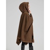 image:imageBEAUTELICATE Women Wool Cloak with Hood Open Front Warm Cardigans Blanket Vintage PonchoBrown