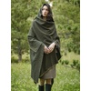 image:imageBEAUTELICATE Women Wool Cloak with Hood Open Front Warm Cardigans Blanket Vintage PonchoForest Green