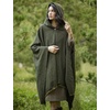 image:imageBEAUTELICATE Women Wool Cloak with Hood Open Front Warm Cardigans Blanket Vintage PonchoForest Green