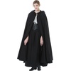 image:imageBEAUTELICATE Womens Hooded Cape Bridal Wedding Cloak Poncho 100 Cotton Full LengthBlack