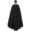 image:imageBEAUTELICATE Womens Hooded Cape Bridal Wedding Cloak Poncho 100 Cotton Full LengthBlack