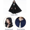 image:imageBEAUTELICATE Womens Hooded Cape Bridal Wedding Cloak Poncho 100 Cotton Full LengthBlack