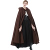image:imageBEAUTELICATE Womens Hooded Cape Bridal Wedding Cloak Poncho 100 Cotton Full LengthBrown