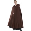 image:imageBEAUTELICATE Womens Hooded Cape Bridal Wedding Cloak Poncho 100 Cotton Full LengthBrown