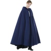 image:imageBEAUTELICATE Womens Hooded Cape Bridal Wedding Cloak Poncho 100 Cotton Full LengthNavy Blue