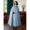 image:imageBEAUTELICATE Wool Blend Cloak Slit Sleeve 2 Pockets TurnDown Collar Fleece Cloak Winter CapeBlue