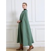 image:imageBEAUTELICATE Wool Blend Cloak Slit Sleeve 2 Pockets TurnDown Collar Fleece Cloak Winter CapeVintage Green