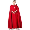 image:imageBEAUTELICATE Hooded Cloak Wedding Cape for Women Bridal Winter Robe Wool Blend Halloween Costume ChristmasApple Redfull Length 50