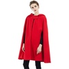 image:imageBEAUTELICATE Hooded Cloak Wedding Cape for Women Bridal Winter Robe Wool Blend Halloween Costume ChristmasApple Redhalf Length 35