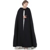image:imageBEAUTELICATE Hooded Cloak Wedding Cape for Women Bridal Winter Robe Wool Blend Halloween Costume ChristmasBlackfull Length 50