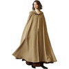 image:imageBEAUTELICATE Oatmeal Cloak with Hood Women Medieval Renaissance Cloak for Halloween CosplayFlaxen Linen