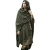 image:imageBEAUTELICATE Women Wool Cloak with Hood Open Front Warm Cardigans Blanket Vintage PonchoForest Green