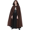 image:imageBEAUTELICATE Womens Hooded Cape Bridal Wedding Cloak Poncho 100 Cotton Full LengthBrown