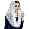 image:imageCatholic Chapel Mantilla Veil Church Lace Head Covering Easter Latin Mass Off White BlackOffwhite
