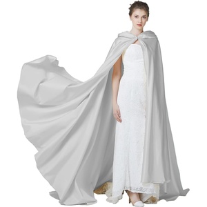 image:imageBEAUTELICATE Bridal Cloak Womens Wedding Hooded Cape Poncho Full Length Trailing Cape PhotographySilver