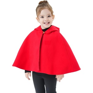 image:imageBEAUTELICATE Girl Hooded Cape Wool Blend Cloak Pure Cotton Lining Hallows Christmas CosplayRed