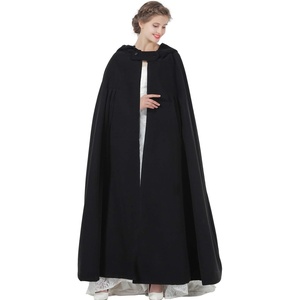 image:imageBEAUTELICATE Hooded Cloak Wedding Cape for Women Bridal Winter Robe Wool Blend Halloween Costume ChristmasBlackfull Length 50