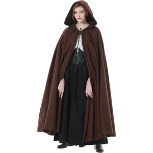 image:imageBEAUTELICATE Womens Hooded Cape Bridal Wedding Cloak Poncho 100 Cotton Full LengthBrown