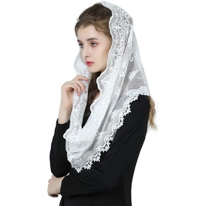 image:imageCatholic Mantilla Veil Easter Infinity Lace Veil Church Chapel Veil Head Covering Latin Mass
