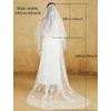 image:imageBEAUTELICATE Blusher Veil Cathedral Wedding Veil 2 Tiers Pearl Veil Butterfly with CombOffwhite