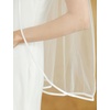 image:imageBEAUTELICATE Bridal Veils with Ribbon Edge 1 Tier Satin Edge Wedding VeilIvory