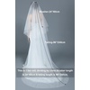image:imageBEAUTELICATE Bridal Wedding Veil 2 Tier For Women Cut Edge Knee Chapel Length With Comb Ivory WhiteChapel Lengthwhite