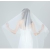 image:imageBEAUTELICATE Bridal Wedding Veil 2 Tier For Women Cut Edge Knee Chapel Length With Comb Ivory WhiteChapel Lengthwhite
